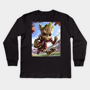 Groot Vs Arizona Diamondbacks Field Battle Kids Long Sleeve T-Shirt